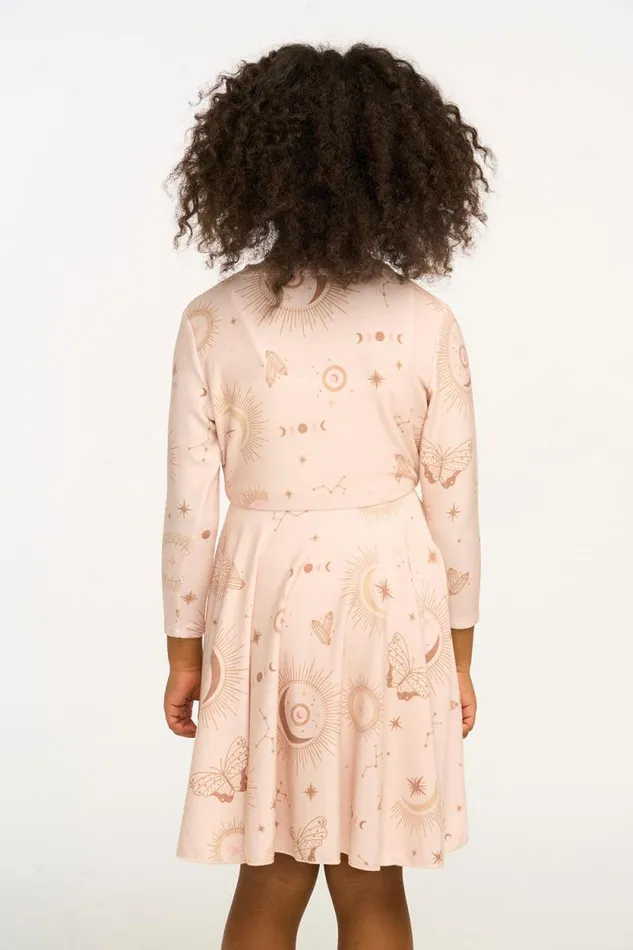 Kids Chaser Brand Girls Mystical Sky Peplum Cozy Knit Dress