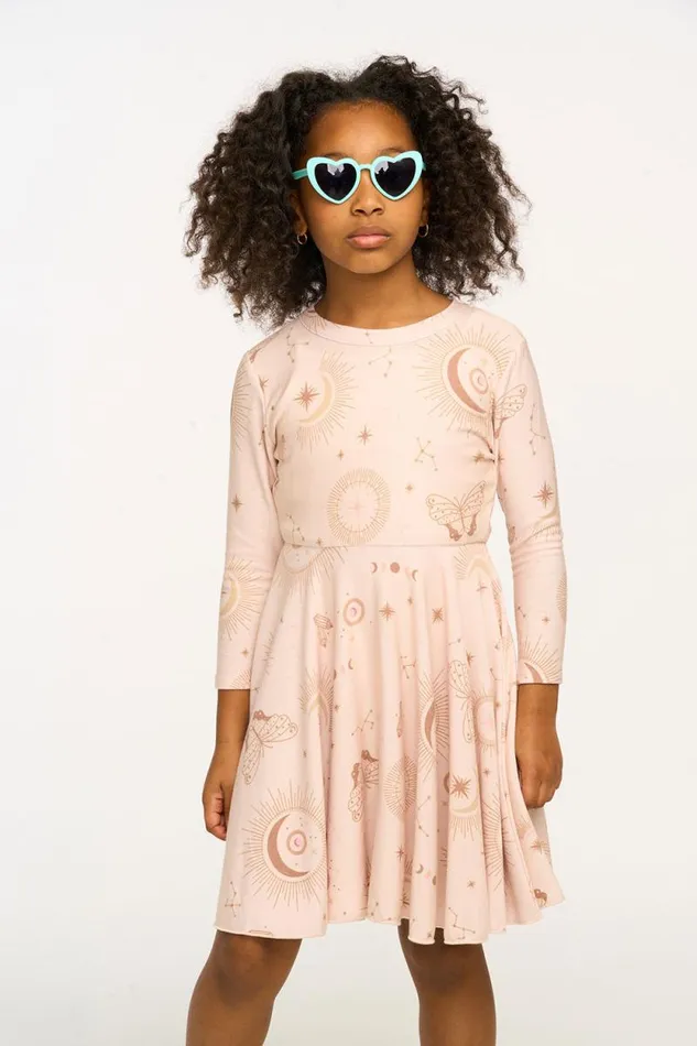 Kids Chaser Brand Girls Mystical Sky Peplum Cozy Knit Dress