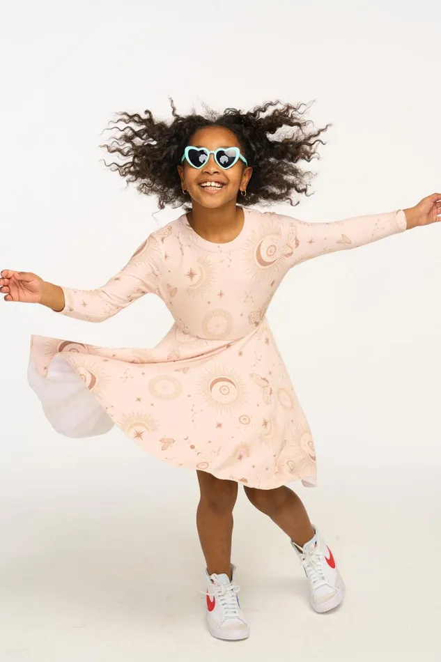 Kids Chaser Brand Girls Mystical Sky Peplum Cozy Knit Dress