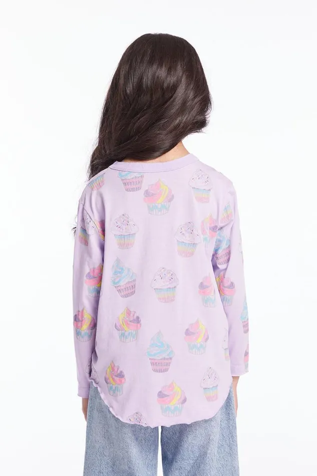Kids Chaser Brand Girls Rainbow Cupcakes Girls Long Sleeve