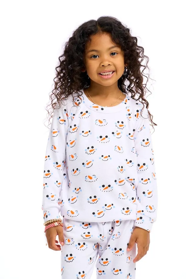 Kids Chaser Brand Girls Snowperson Pullover