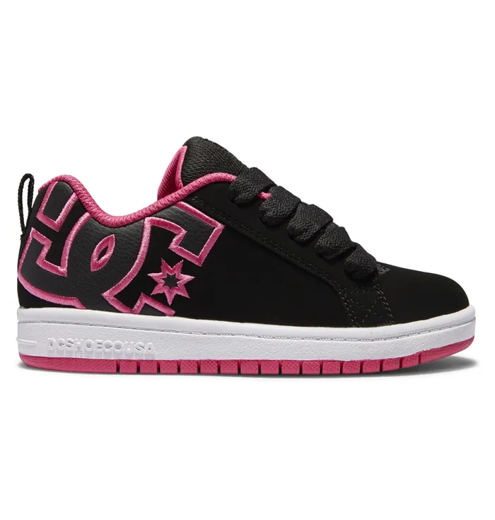 Kids DC Shoes Court Graffik Shoes blackpink stencil Sneakers