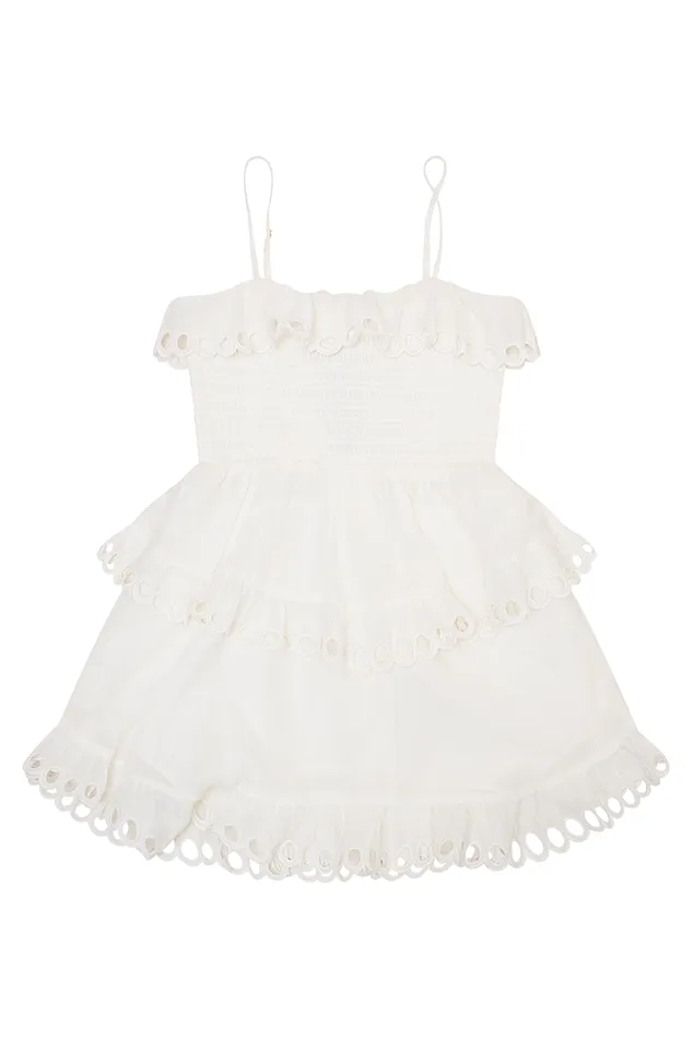 Kids LoveShackFancy Girls Girls Emeline Cotton Dress Soft White