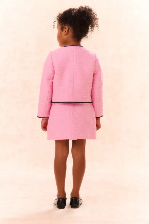 Kids LoveShackFancy Girls Girls Mahoney Tweed Jacket Pirouette Pink