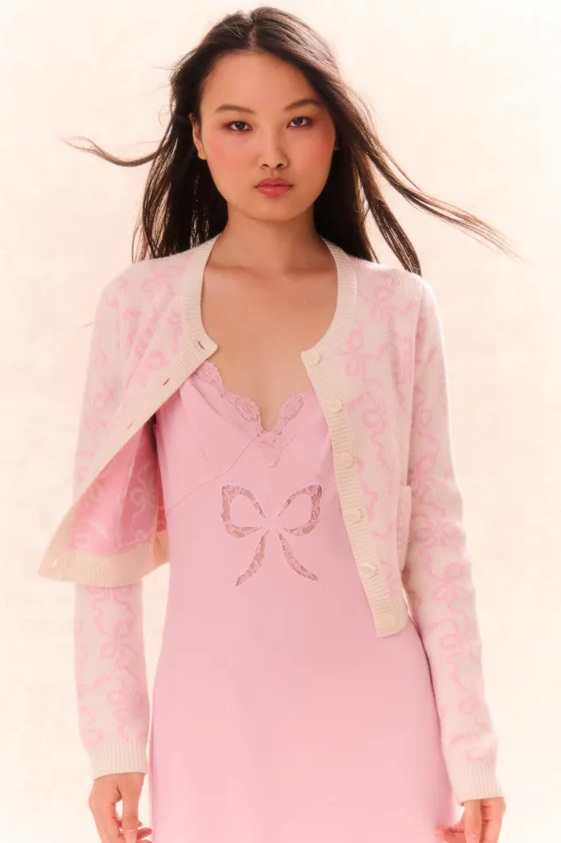 KidsWomen LoveShackFancy Mommy and Me Veronika Bow Print Cardigan Bon Bon Pink KidsWomen LoveShackFancy Mommy and Me Veronika Bow Print Cardigan Bon Bon Pink