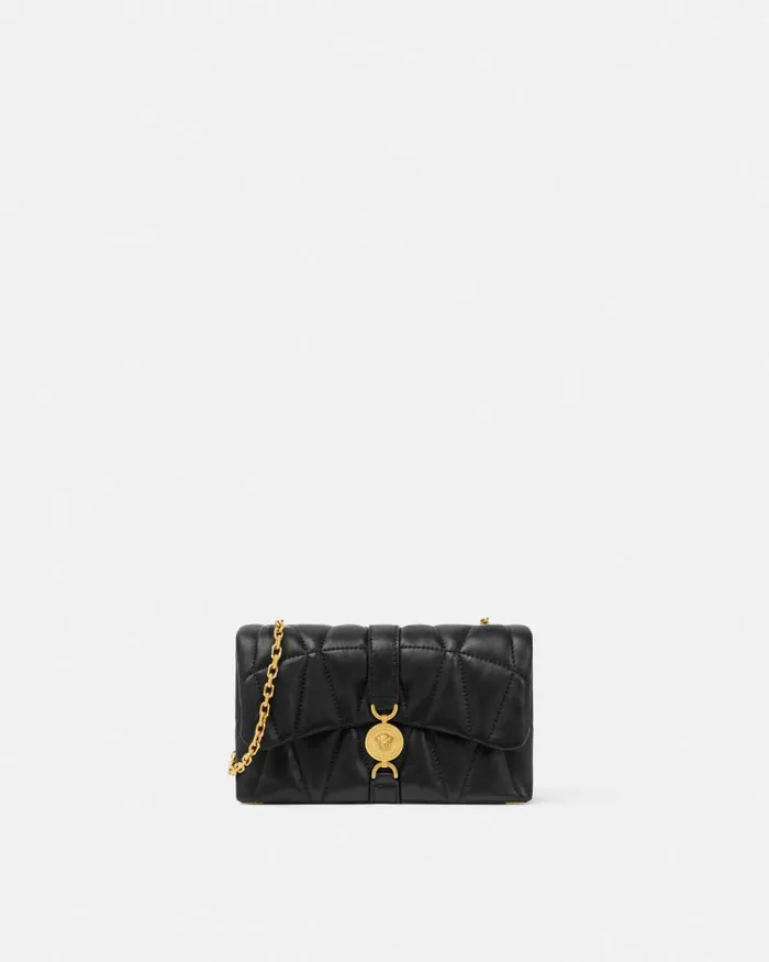 Kleio Quilted Mini Bag Blackgold Women Versace Mini Bags and Clutches