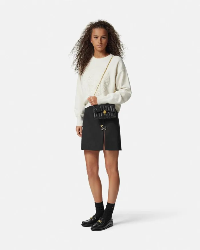 Kleio Quilted Mini Bag Blackgold Women Versace Mini Bags and Clutches