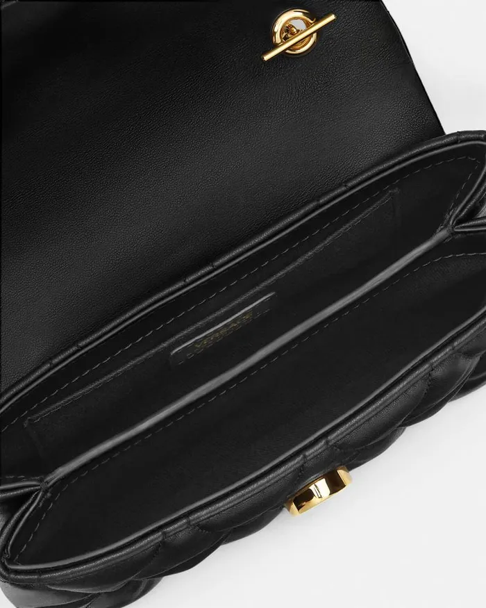 Kleio Quilted Mini Bag Blackgold Women Versace Mini Bags and Clutches