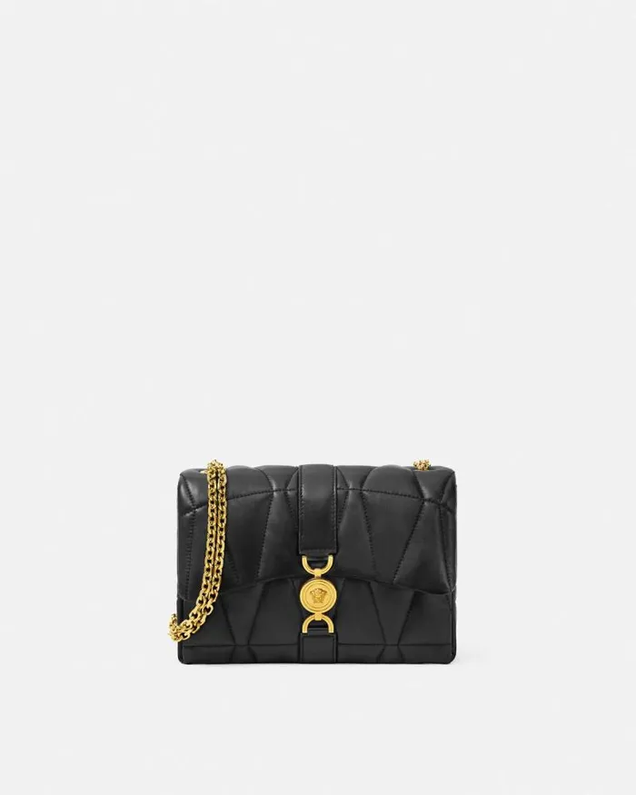 Kleio Quilted Shoulder Bag Blackgold Women Versace Kleio