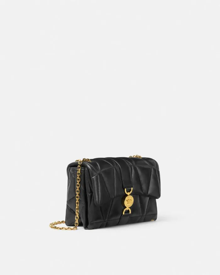 Kleio Quilted Shoulder Bag Blackgold Women Versace Kleio