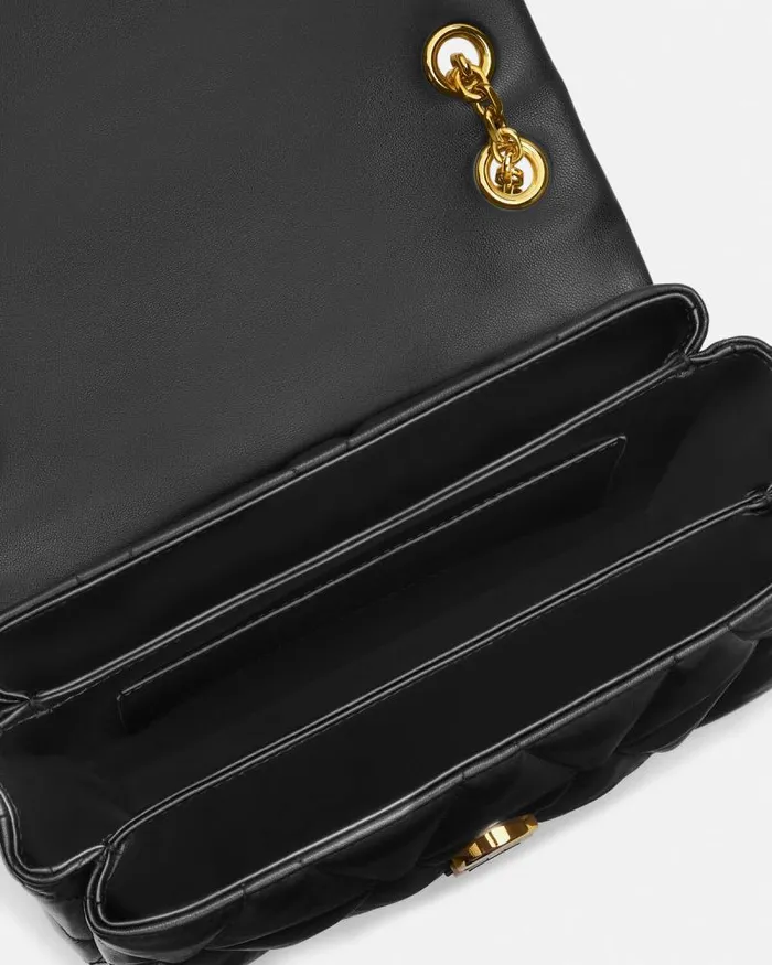 Kleio Quilted Shoulder Bag Blackgold Women Versace Kleio