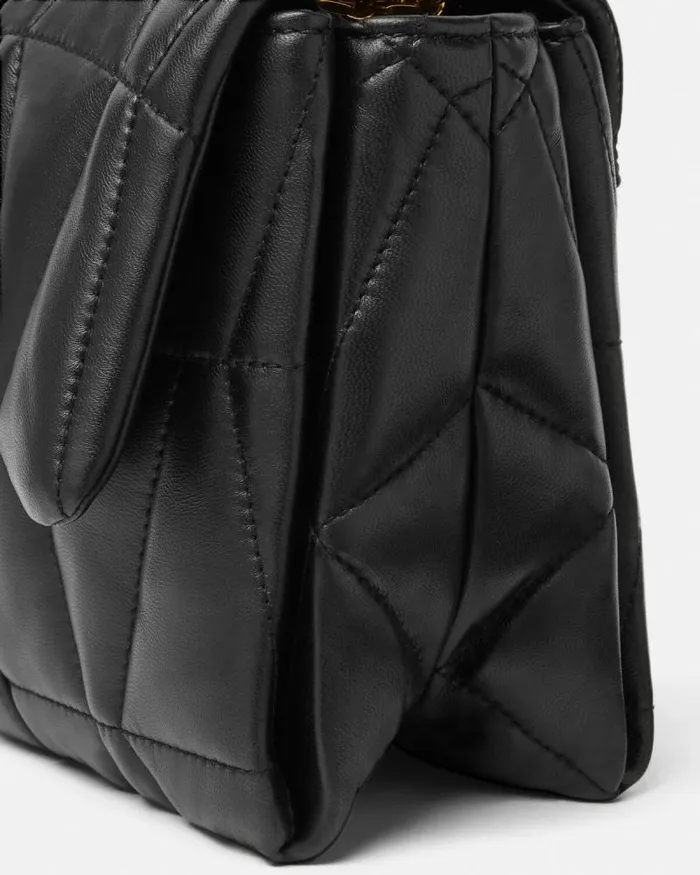 Kleio Quilted Shoulder Bag Blackgold Women Versace Kleio