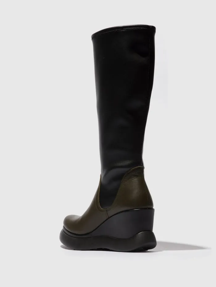 KneeHigh Boots GLIN129FLY MILITARYBLACK Women Fly London Boots