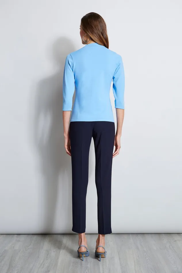 Knits and Sweaters Women Elie Tahari Lace Applique Mock Sweater CLOUD BLUE