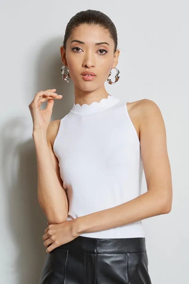 Knits and Sweaters Women Elie Tahari Scallop Halter Knit WHITE