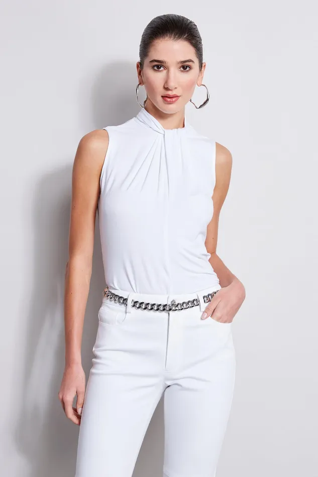 Knits and Sweaters Women Elie Tahari Sleeveless Mock Twist Knit WHITE