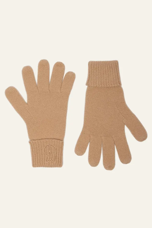 Knitted Gloves Cimon Brown Women Baandsh Scarves and Beanies
