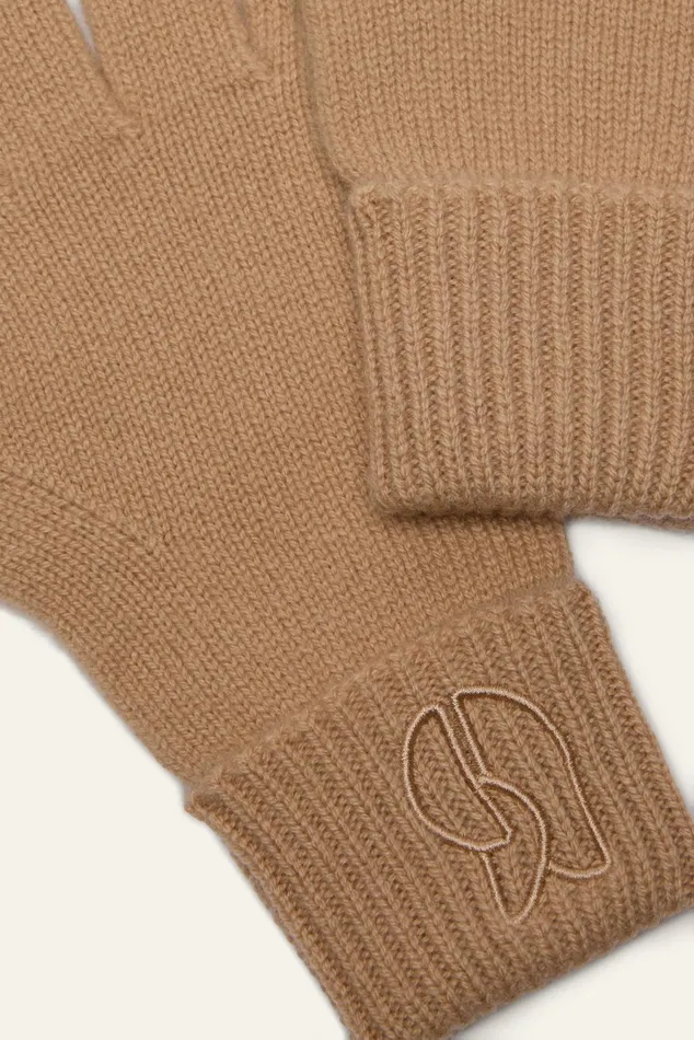 Knitted Gloves Cimon Brown Women Baandsh Scarves and Beanies