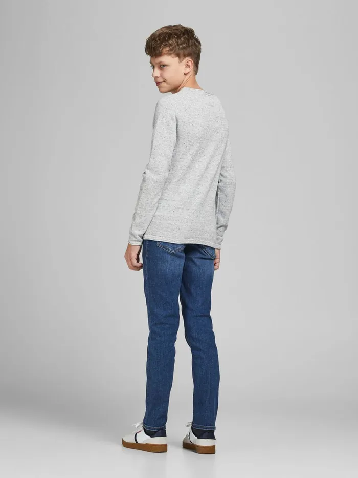 Knitwear JACK and JONES Junior BOYS KNITTED JUMPER Grey Light Grey Melange Gift 4 You