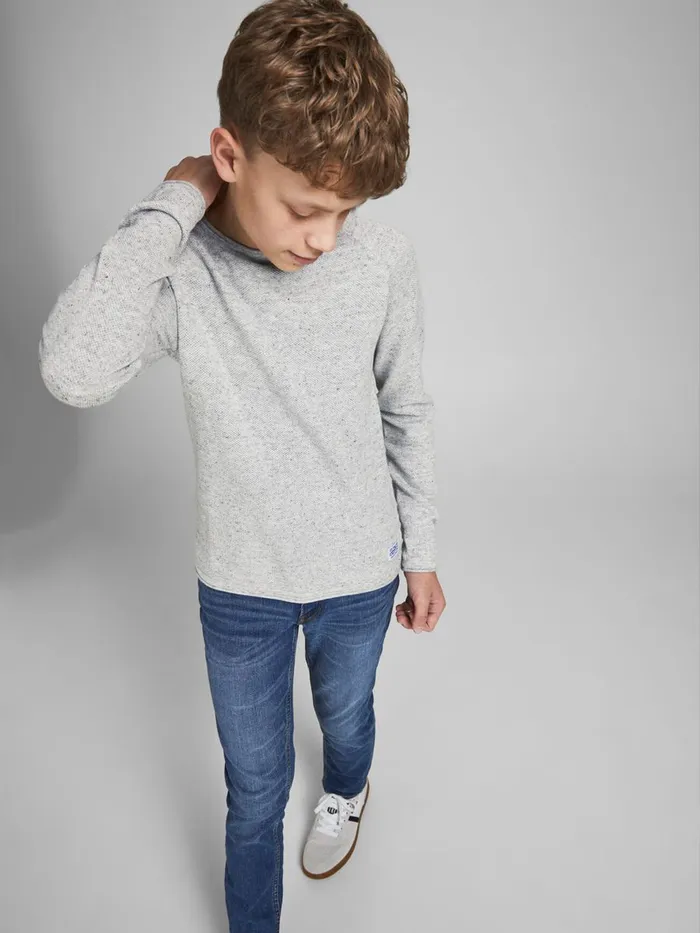 Knitwear JACK and JONES Junior BOYS KNITTED JUMPER Grey Light Grey Melange Gift 4 You
