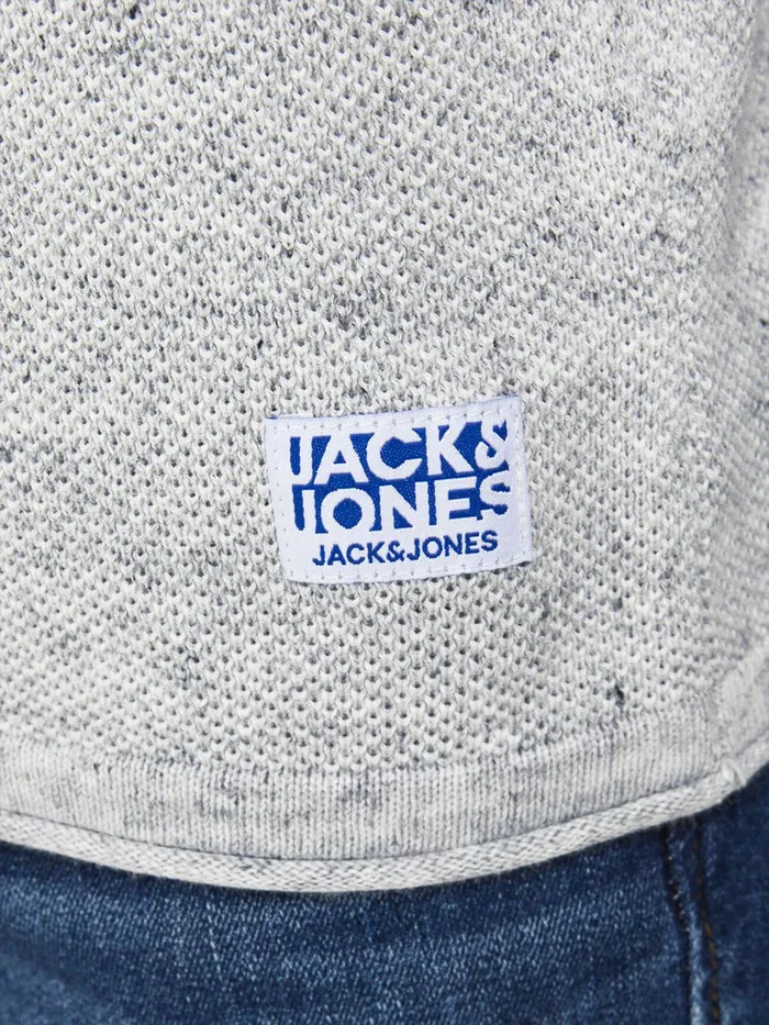 Knitwear JACK and JONES Junior BOYS KNITTED JUMPER Grey Light Grey Melange Gift 4 You