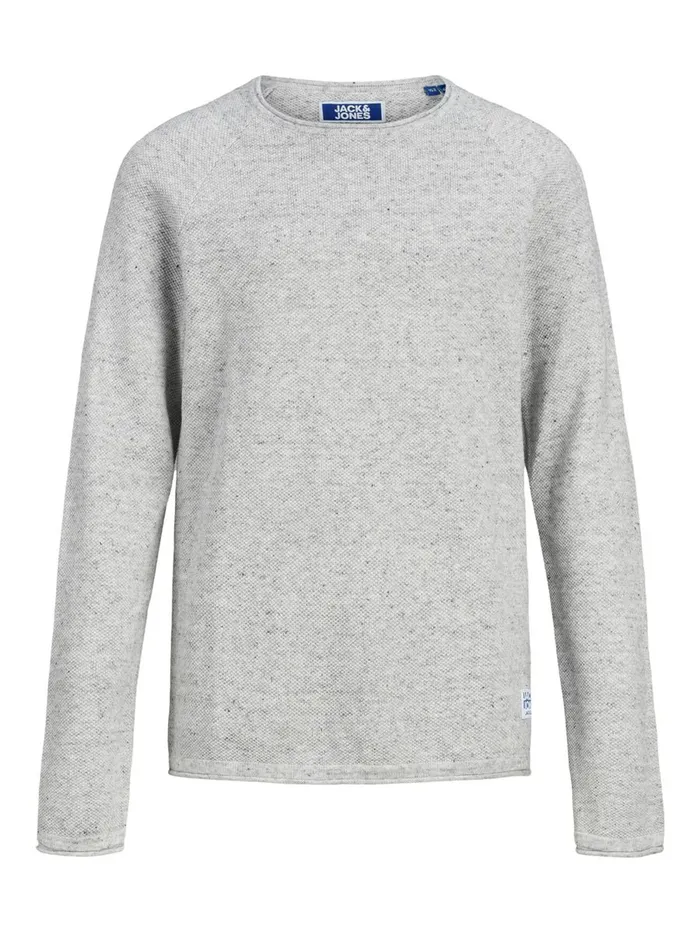Knitwear JACK and JONES Junior BOYS KNITTED JUMPER Grey Light Grey Melange Gift 4 You