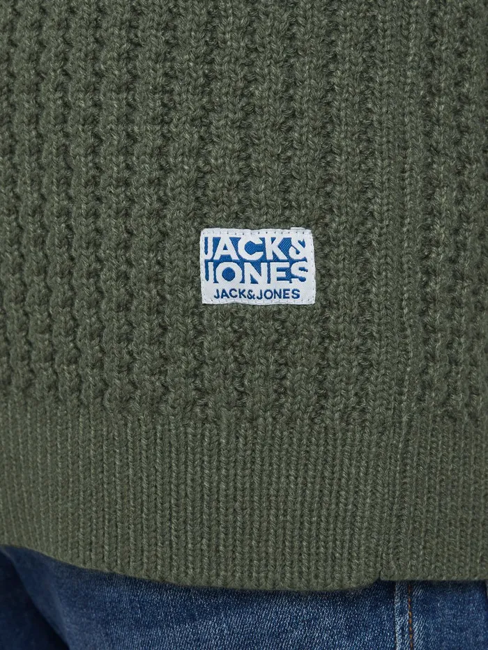Knitwear JACK and JONES Junior BOYS TEXTURED KNITTED PULLOVER Green Forest Night Near Me