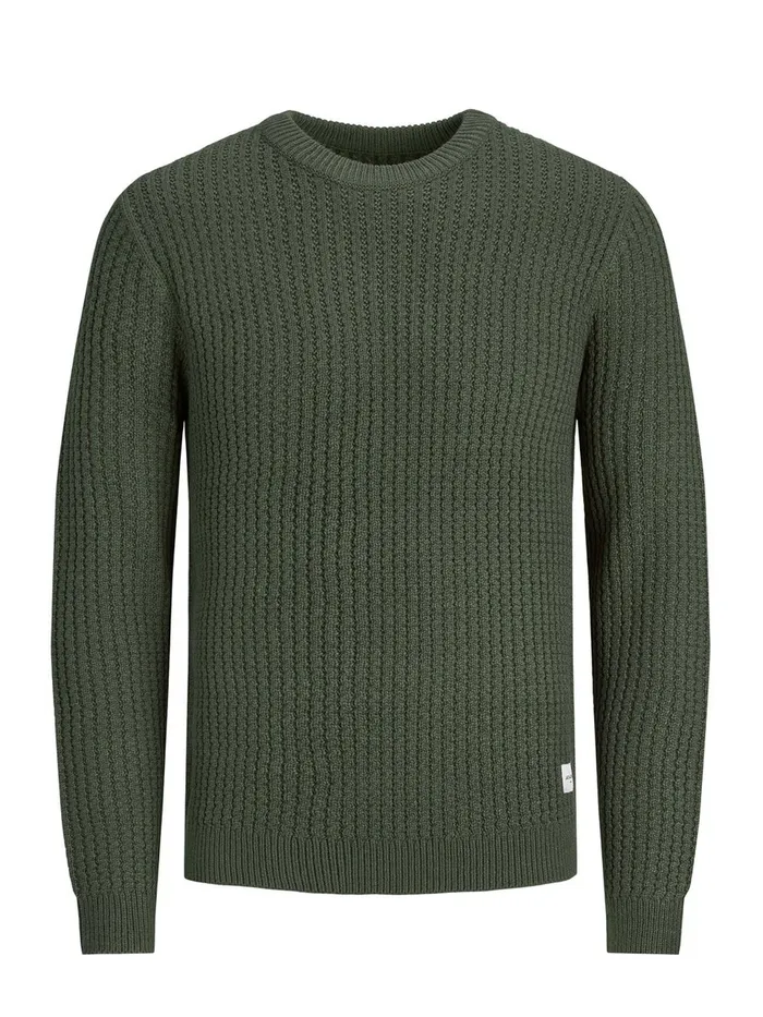 Knitwear JACK and JONES Junior BOYS TEXTURED KNITTED PULLOVER Green Forest Night Near Me