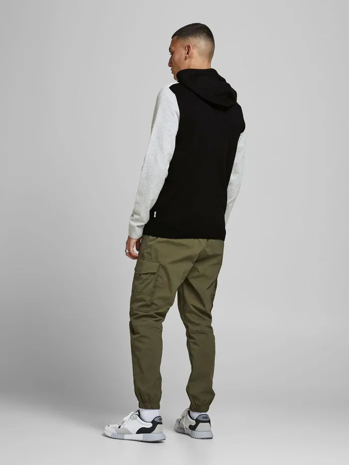 Knitwear JACK and JONES Mens COLOUR BLOCK ZIP HOODIE Black Black Gift for Friend