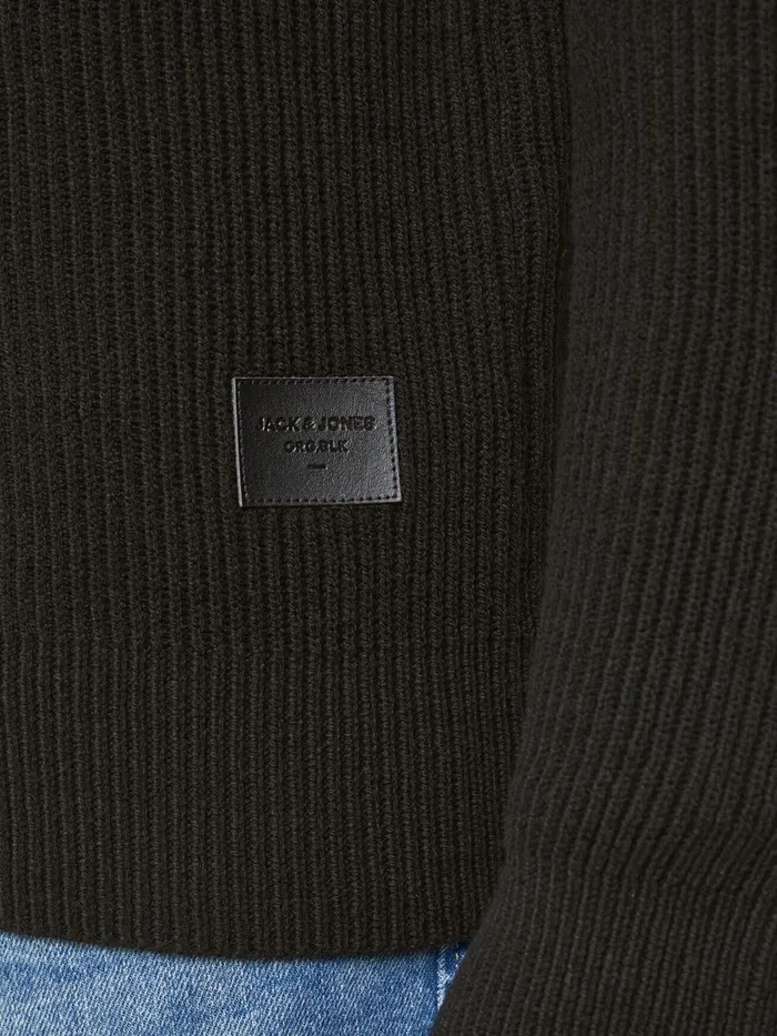 Knitwear JACK and JONES Mens KNITTED KNITTED PULLOVER Black Black Cheap On Sale