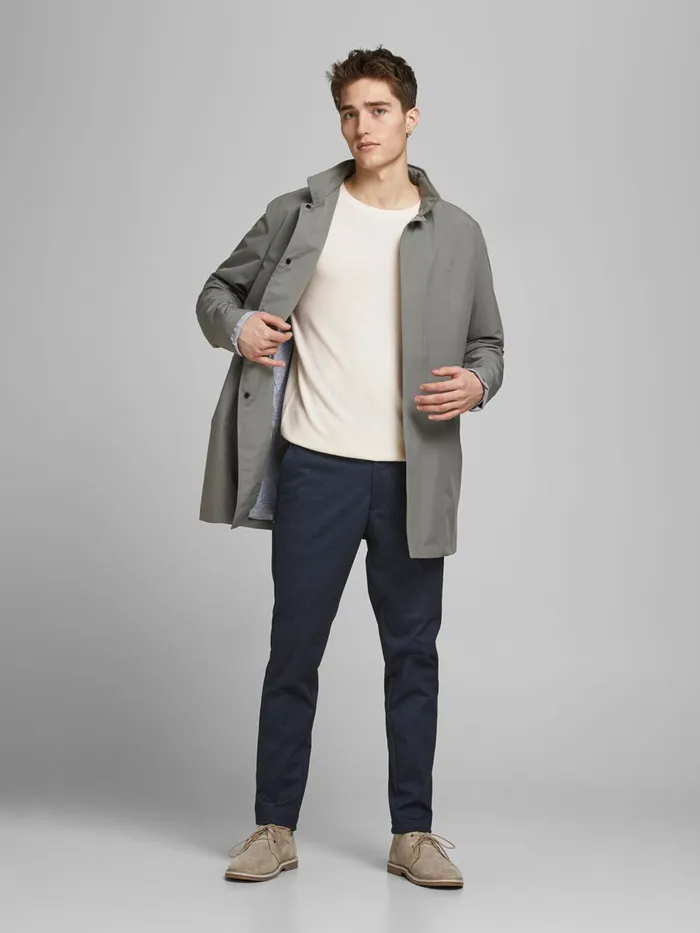 Knitwear JACK and JONES Mens TEXTURED CREW NECK KNITTED PULLOVER White Egret Gift Ideas