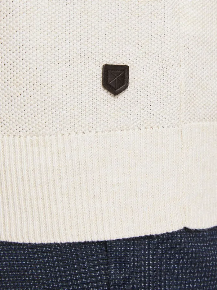 Knitwear JACK and JONES Mens TEXTURED CREW NECK KNITTED PULLOVER White Egret Gift Ideas