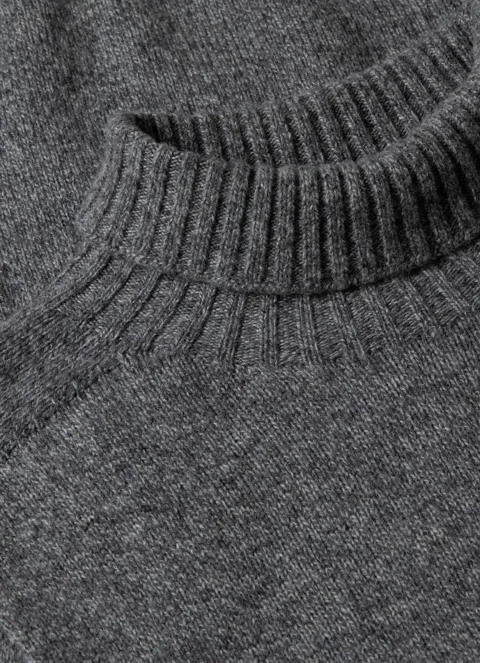 Knitwear Men ussunspel Lambswool Roll Neck Mid Grey Melange Knitwear Men ussunspel Lambswool Roll Neck Mid Grey Melange