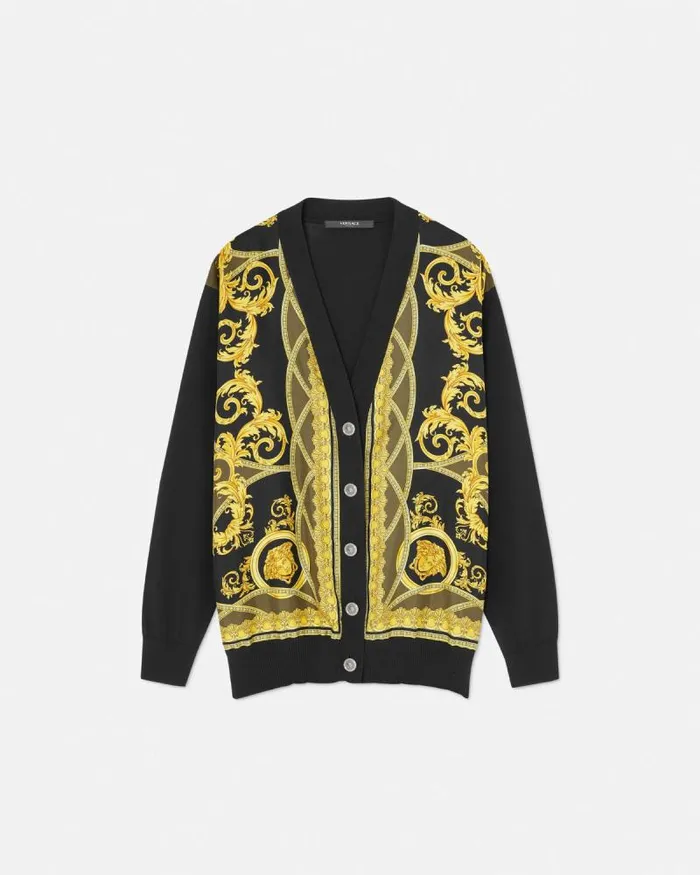 La Coupe Des Dieux Oversized Cardigan Black Women Versace Knitwear
