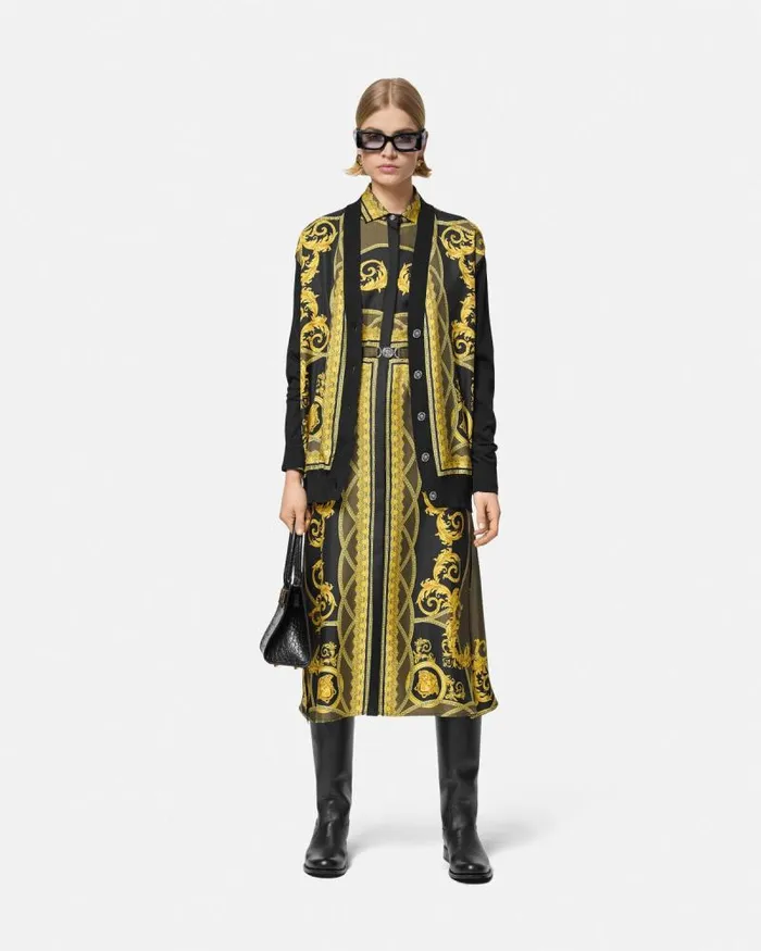 La Coupe Des Dieux Oversized Cardigan Black Women Versace Knitwear