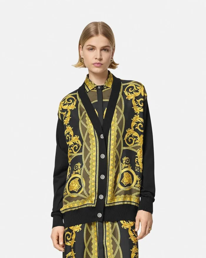 La Coupe Des Dieux Oversized Cardigan Black Women Versace Knitwear