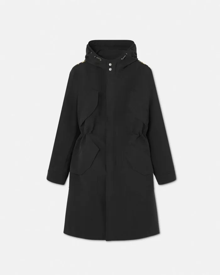 La Coupe Des Dieux Trench Coat Blackprint Men Versace Jackets and Coats