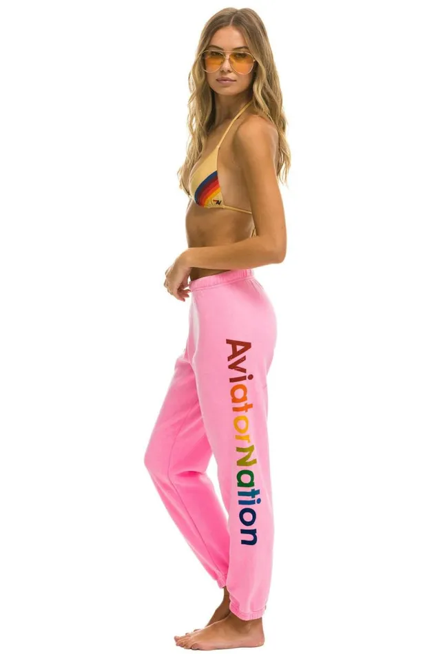 La Jolla Sweatpants 8211 Neon Pink Women Aviator Nation Sweatpants