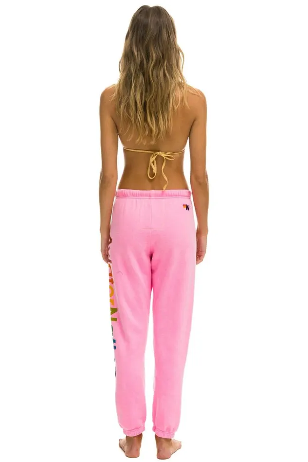 La Jolla Sweatpants 8211 Neon Pink Women Aviator Nation Sweatpants