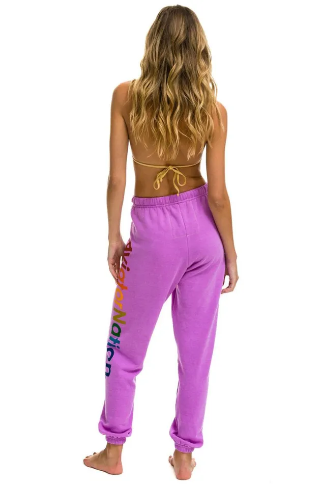 La Jolla Sweatpants 8211 Neon Purple Women Aviator Nation Sweatpants
