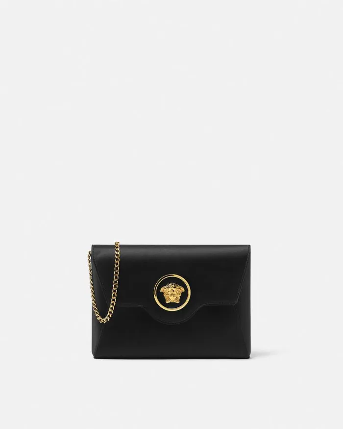 La Medusa Envelope Clutch Blackgold Women Versace Shoulder and Crossbody
