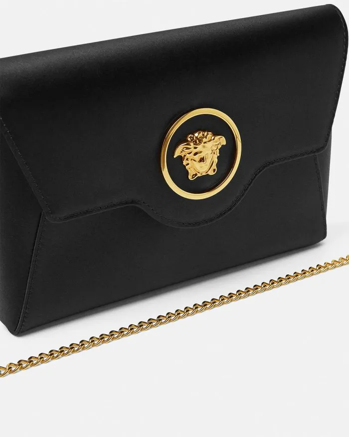 La Medusa Envelope Clutch Blackgold Women Versace Shoulder and Crossbody