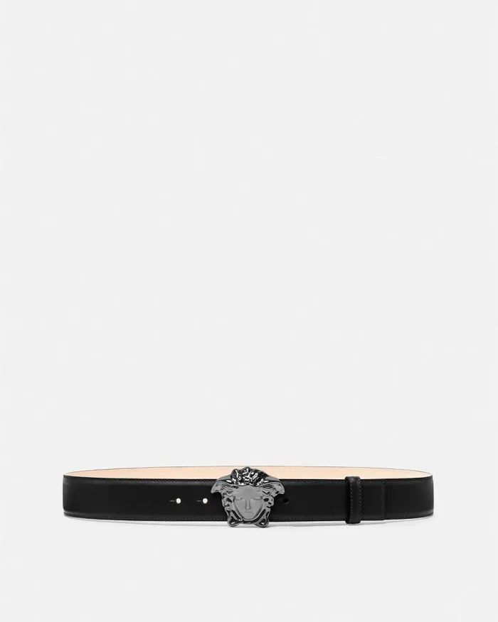La Medusa Leather Belt 4 Cm Black Men Versace Belts