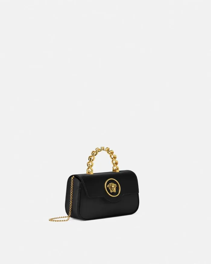 La Medusa Satin Mini Bag Blackgold Women Versace Top Handle