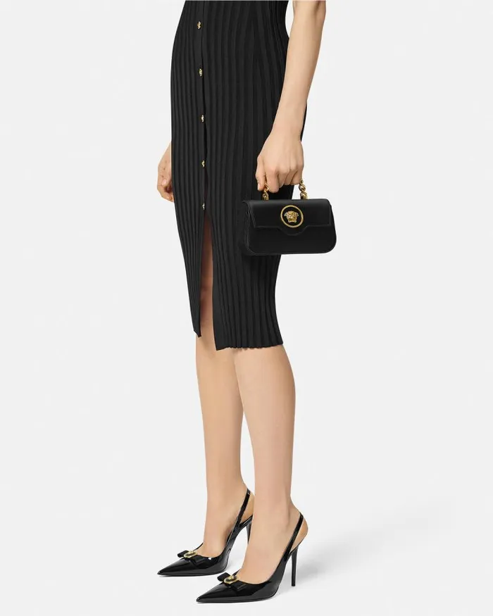 La Medusa Satin Mini Bag Blackgold Women Versace Top Handle