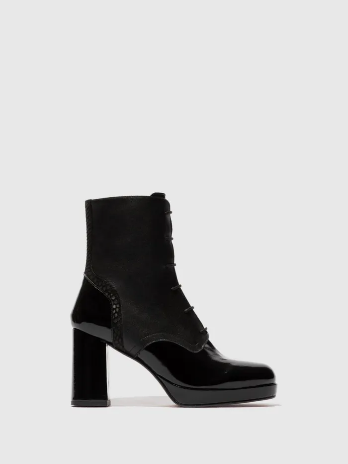Laceup Ankle Boots ESIE182FLY BLACK Women Fly London Ankle Boots