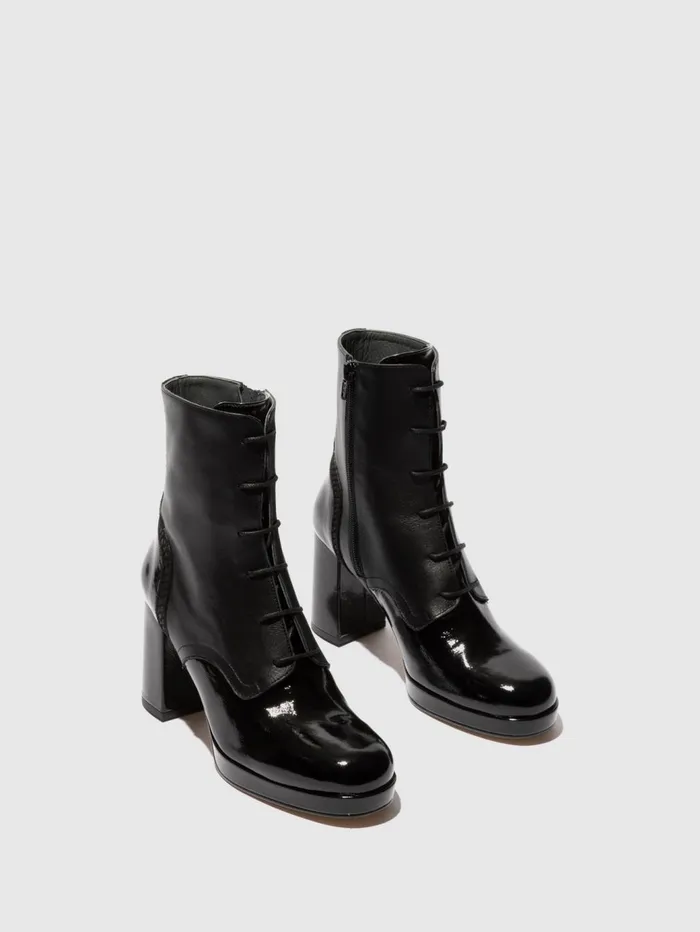 Laceup Ankle Boots ESIE182FLY BLACK Women Fly London Ankle Boots