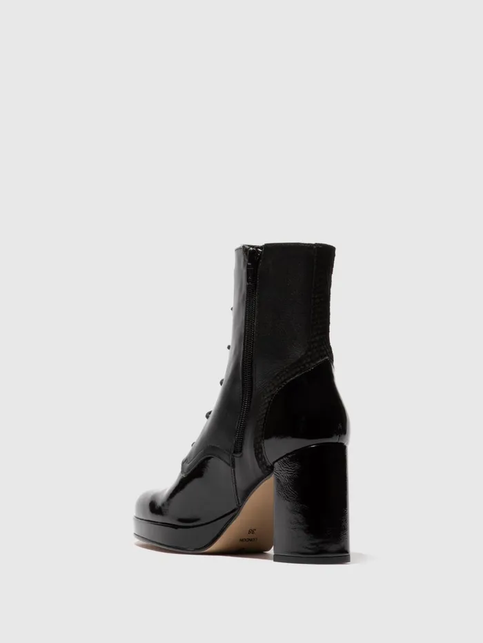 Laceup Ankle Boots ESIE182FLY BLACK Women Fly London Ankle Boots