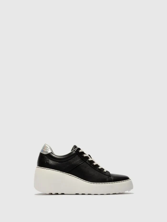 Laceup Trainers DELF580FLY BLACKSILVER Women Fly London Trainers