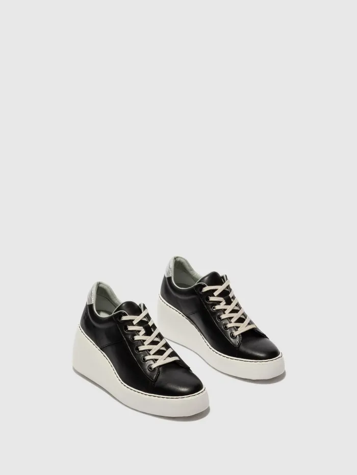 Laceup Trainers DELF580FLY BLACKSILVER Women Fly London Trainers